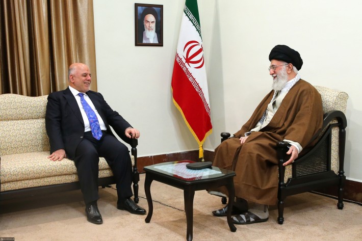 لقاء رئيس وزراء العراق السيد حيدر العبادي بالإمام الخامنئي