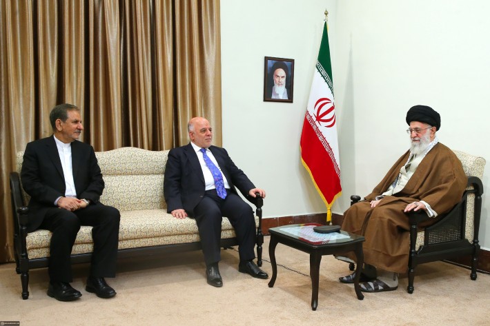 لقاء رئيس وزراء العراق السيد حيدر العبادي بالإمام الخامنئي